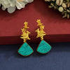 Aqua Green Color Glass Stone Amrapali Earrings (AMPE364BT)