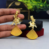 Yellow Color Glass Stone Amrapali Earrings (AMPE364YLW)