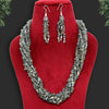 Grey Color Onyx Stone Necklace Set (AMPN131GRY)