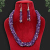 Purple Color Onyx Stone Necklace Set (AMPN131PRP)
