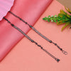 Black & Silver Color 6 Pair Of Anklets (ANK103CMB)