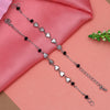 Black & Silver Color 6 Pair Of Anklets (ANK106CMB)