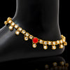 Red Color Kundan Anklets (ANK282RED)