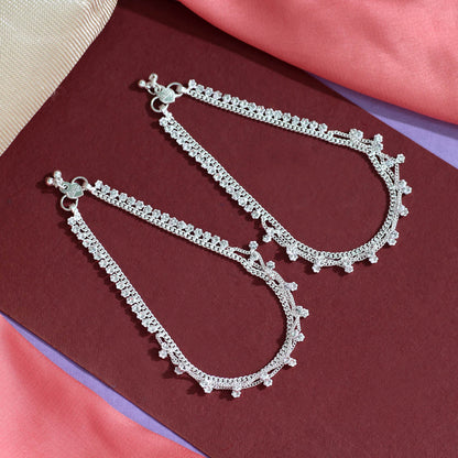 Silver Color Rhinestone Anklets (ANK916SLV)