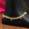 White Color Rhinestone Anklets (ANK996WHT)