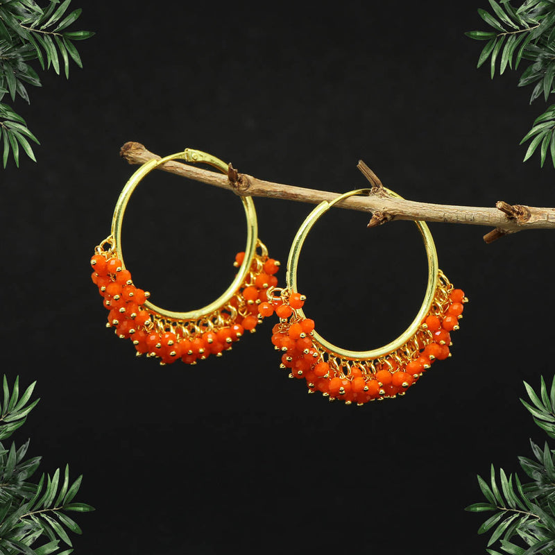 Orange Color Antique Hoop Earrings (ANTE1459ORG)