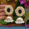 Black Color Antique Jhumka Earrings (ANTE1464BLK)