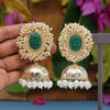 Green Color Antique Jhumka Earrings (ANTE1464GRN)