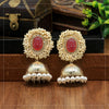 Magenta Color Antique Jhumka Earrings (ANTE1464MNT)
