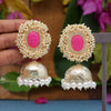 Pink Color Antique Jhumka Earrings (ANTE1464PNK)