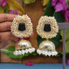 Black Color Antique Jhumka Earrings (ANTE1465BLK)