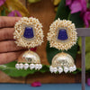 Blue Color Antique Jhumka Earrings (ANTE1465BLU)
