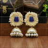 Blue Color Antique Jhumka Earrings (ANTE1465BLU)