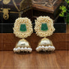 Green Color Antique Jhumka Earrings (ANTE1465GRN)