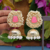 Pink Color Antique Jhumka Earrings (ANTE1465PNK)