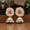 Purple Color Antique Jhumka Earrings (ANTE1465PRP)