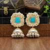 Rama Green Color Antique Jhumka Earrings (ANTE1465RGRN)