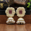 Grey Color Antique Jhumka Earrings (ANTE1466GRY)