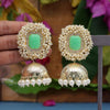 Parrot Green Color Antique Jhumka Earrings (ANTE1466PGRN)
