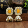 Yellow Color Antique Jhumka Earrings (ANTE1466YLW)