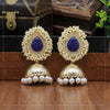 Blue Color Antique Jhumka Earrings (ANTE1467BLU)