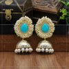 Firozi Color Antique Jhumka Earrings (ANTE1467FRZ)