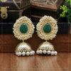 Green Color Antique Jhumka Earrings (ANTE1467GRN)