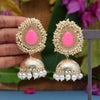 Pink Color Antique Jhumka Earrings (ANTE1467PNK)