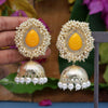 Yellow Color Antique Jhumka Earrings (ANTE1467YLW)