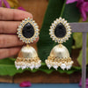Black Color Antique Jhumka Earrings (ANTE1468BLK)