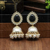 Black Color Antique Jhumka Earrings (ANTE1468BLK)