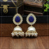 Blue Color Antique Jhumka Earrings (ANTE1468BLU)