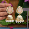 Peach Color Antique Jhumka Earrings (ANTE1468PCH)
