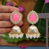 Pink Color Antique Jhumka Earrings (ANTE1468PNK)