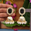 Black Color Antique Jhumka Earrings (ANTE1469BLK)