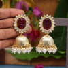 Maroon Color Antique Jhumka Earrings (ANTE1469MRN)