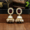 Maroon Color Antique Jhumka Earrings (ANTE1469MRN)