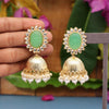 Parrot Green Color Antique Jhumka Earrings (ANTE1469PGRN)