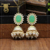 Parrot Green Color Antique Jhumka Earrings (ANTE1469PGRN)