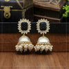 Black Color Antique Jhumka Earrings (ANTE1470BLK)