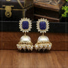Blue Color Antique Jhumka Earrings (ANTE1470BLU)