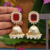 Dark Peach Color Antique Jhumka Earrings (ANTE1470DPCH)