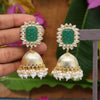 Green Color Antique Jhumka Earrings (ANTE1470GRN)