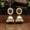 Orange Color Antique Jhumka Earrings (ANTE1470ORG)