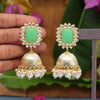 Parrot Green Color Antique Jhumka Earrings (ANTE1470PGRN)