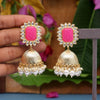 Pink Color Antique Jhumka Earrings (ANTE1470PNK)