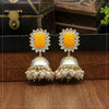 Yellow Color Antique Jhumka Earrings (ANTE1470YLW)