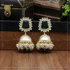 Black Color Antique Jhumka Earrings (ANTE1471BLK)