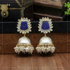 Blue Color Antique Jhumka Earrings (ANTE1471BLU)