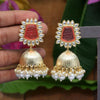 Dark Peach Color Antique Jhumka Earrings (ANTE1471DPCH)